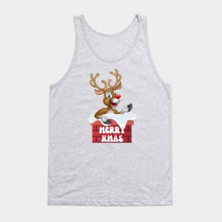 Rudolph on the chimney Tank Top